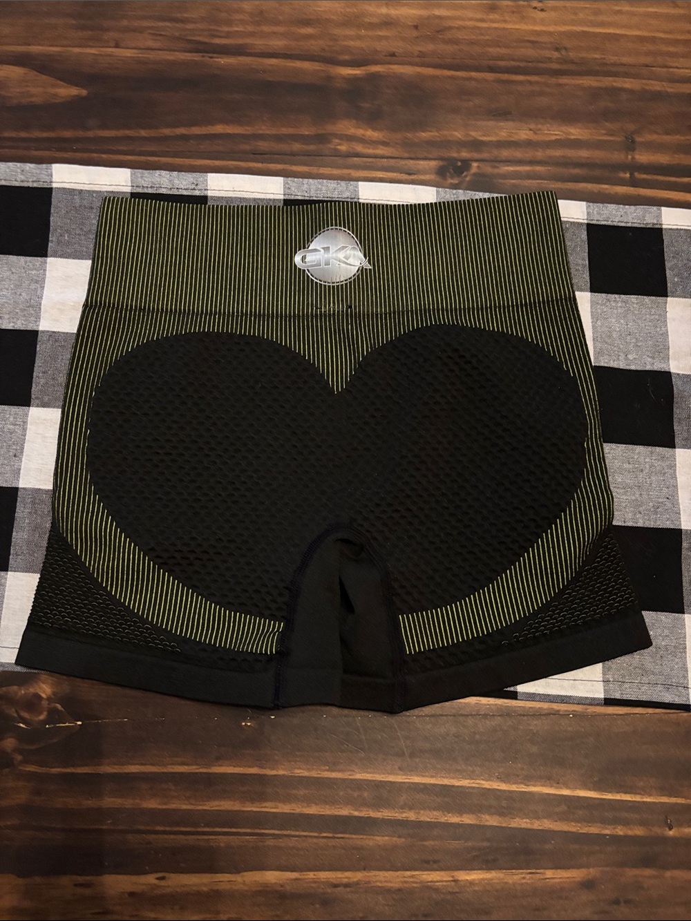 GKA medium green heart booty shorts